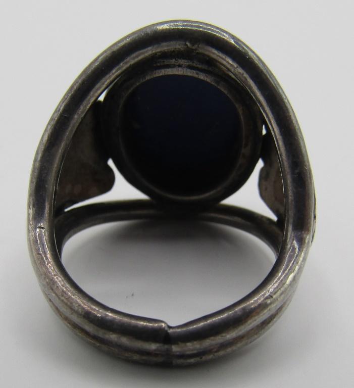 BLUE LAPIS LAZULI RING STERLING SILVER SIZE 7