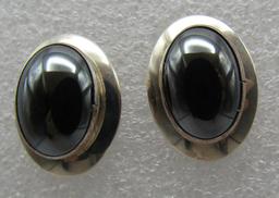 "RW" HEMATITE EARRINGS STERLING SILVER