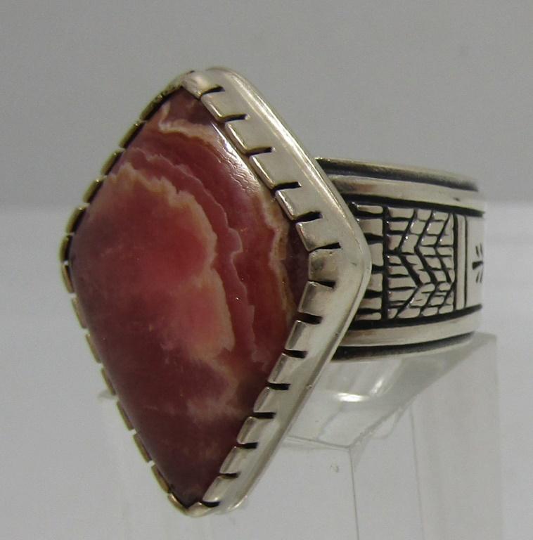 "RMT" TENORIO RHODOCHROSITE RING STERLING SILVER