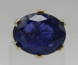 GENUINE 9.2 CT TANZANITE GOLD RING