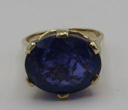 GENUINE 9.2 CT TANZANITE GOLD RING