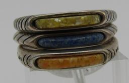 CAROLYN POLLACK 3 BAND RINGS STERLING SILVER SIZ 7