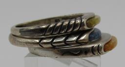 CAROLYN POLLACK 3 BAND RINGS STERLING SILVER SIZ 7