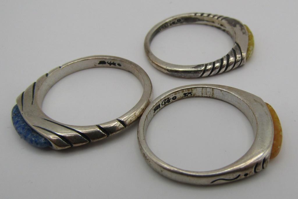 CAROLYN POLLACK 3 BAND RINGS STERLING SILVER SIZ 7