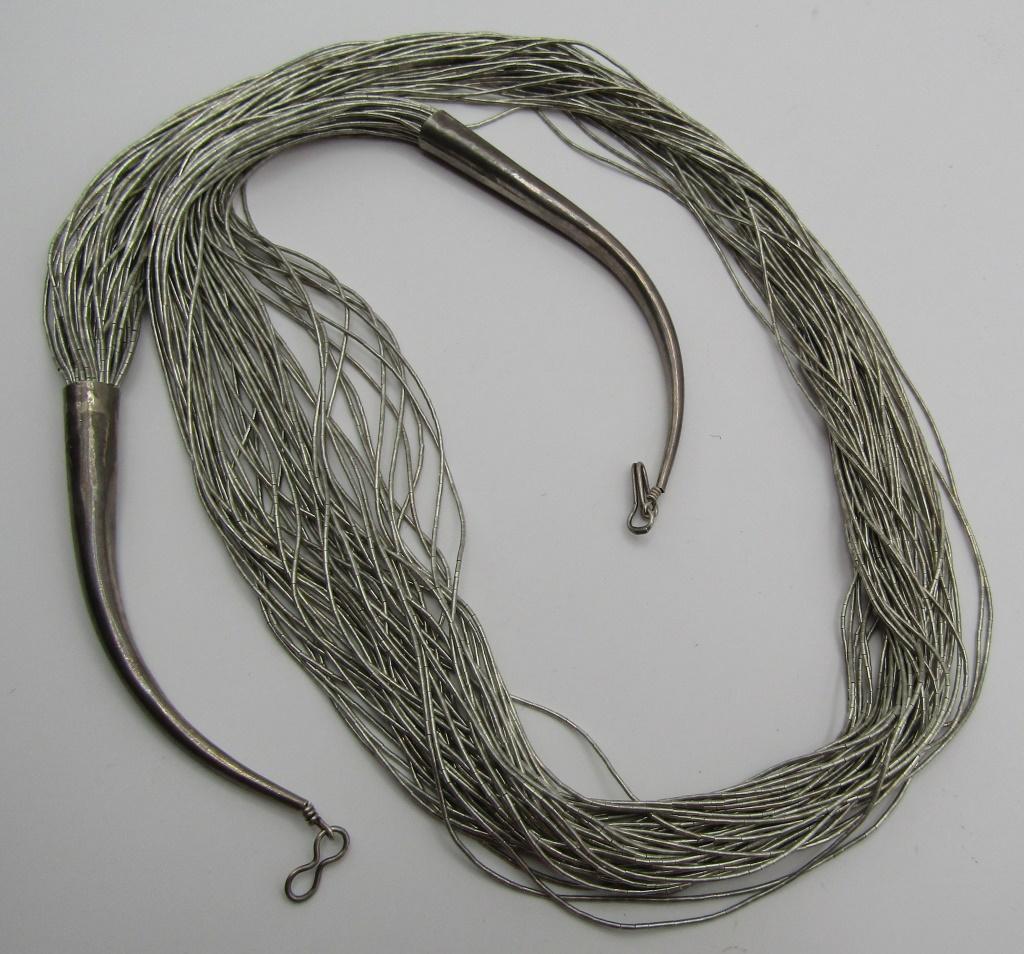 27" STERLING 50 STRAND LIQUID SILVER NECKLACE