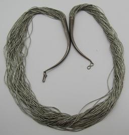 27" STERLING 50 STRAND LIQUID SILVER NECKLACE