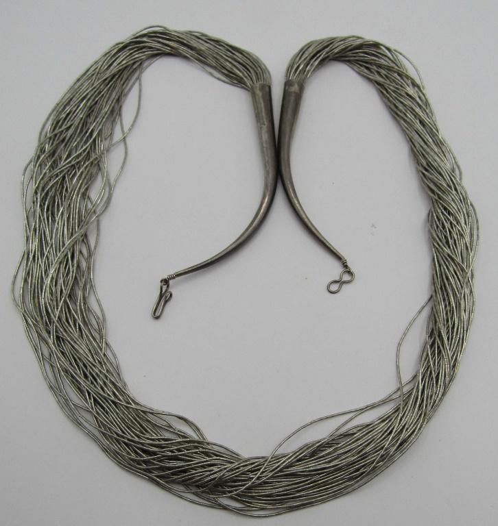 27" STERLING 50 STRAND LIQUID SILVER NECKLACE