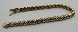 DIAMOND TENNIS BRACELET GOLD ON STERLING SILVER