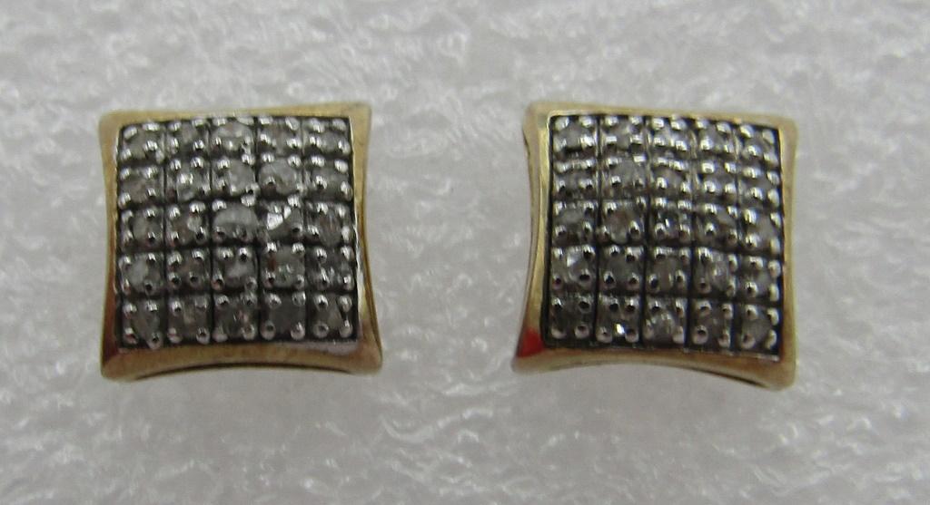 .50CT DIAMOND EARRINGS GOLD ON STERLING SILVER