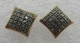 .50CT DIAMOND EARRINGS GOLD ON STERLING SILVER