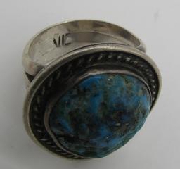 "VC" MORENCI TURQUOISE RING STERLING SILVER