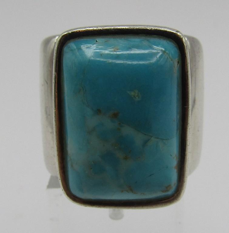 BARSE TURQUOISE RING STERLING SILVER SIZE 7