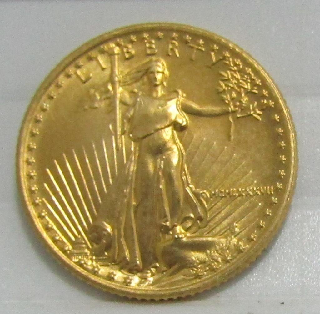 1987 US 5 DOLLAR GOLD EAGLE COIN ROMAN NUMERAL