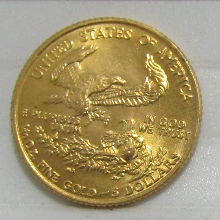 1987 US 5 DOLLAR GOLD EAGLE COIN ROMAN NUMERAL