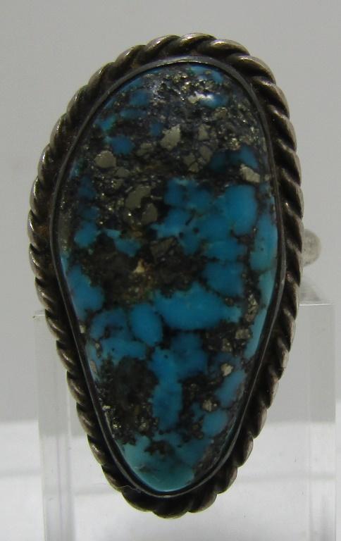 MORENCI TURQUOISE RING STERLING SILVER SIZE 7