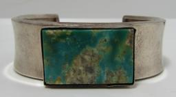 "JJ" TURQUOISE CUFF BRACELET STERLING SILVER