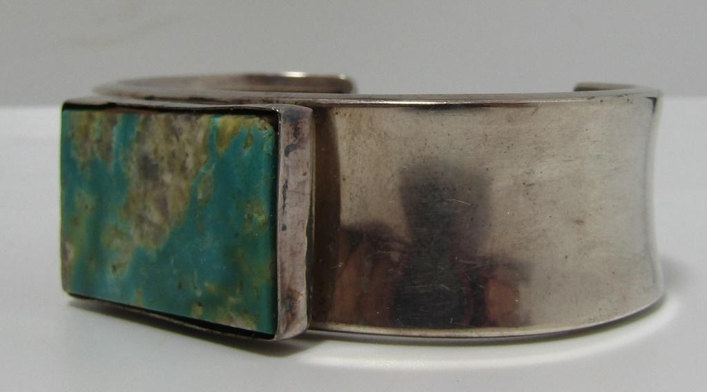 "JJ" TURQUOISE CUFF BRACELET STERLING SILVER