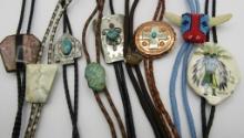 9 BOLO TIE NECKLACE COLLECTION LOT