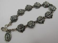 CREED STERLING SILVER ROSARY BRACELET 10 ROSES NIB