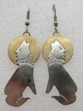 COYOTE MOON EARRINGS STERLING SILVER & BRASS