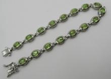 PERIDOT TENNIS BRACELET STERLING SILVER