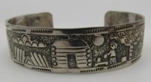 R BEGAY STORYTELLER CUFF BRACELET STERLING SILVER