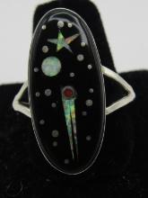 MATTHEW JACK NIGHT SKY INLAY RING STERLING SILVER