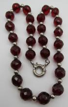 20" 13MM CHERRY AMBER NECKLACE STERLING SILVER