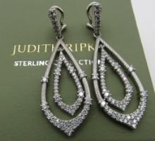 HUGE JUDITH RIPKA EARRINGS STERLING SILVER IN BOX