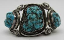 ADAKAI TURQUOISE CUFF BRACELET STERLING SILVER