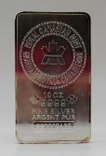 10 OZ SILVER BAR ROYAL CANADIAN MINT