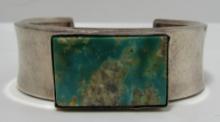 "JJ" TURQUOISE CUFF BRACELET STERLING SILVER