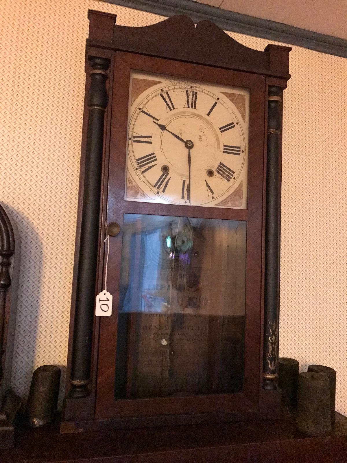 Antique Henry C. Smith Pillar & Scroll Clock