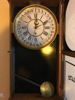 Antique W. L. Gilbert Regulator Wall Clock