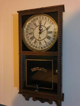 Antique W. L. Gilbert Regulator Wall Clock