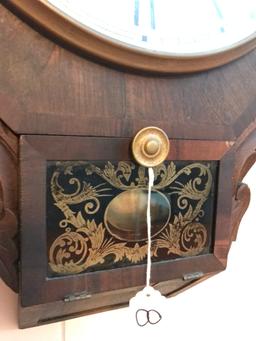Antique Octagon Shape School House Clock