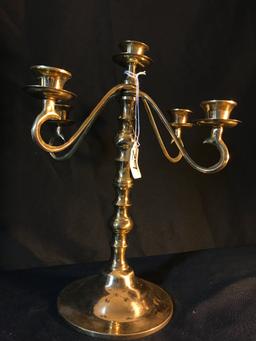 Brass 5-Light Candleholder 13" Tall