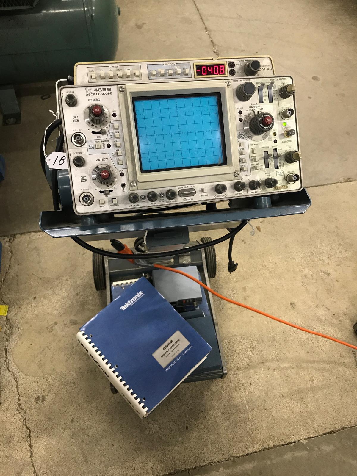 Tektronix 465B Oscilloscope on Stand