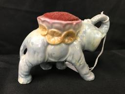Figural Elephant Pin Cushion From 1950's & 1960's Japan   3.75"T.