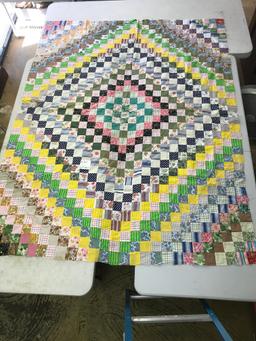 Hand/Machine Stitched Wedding Ring Quilt Top  82" x 88"