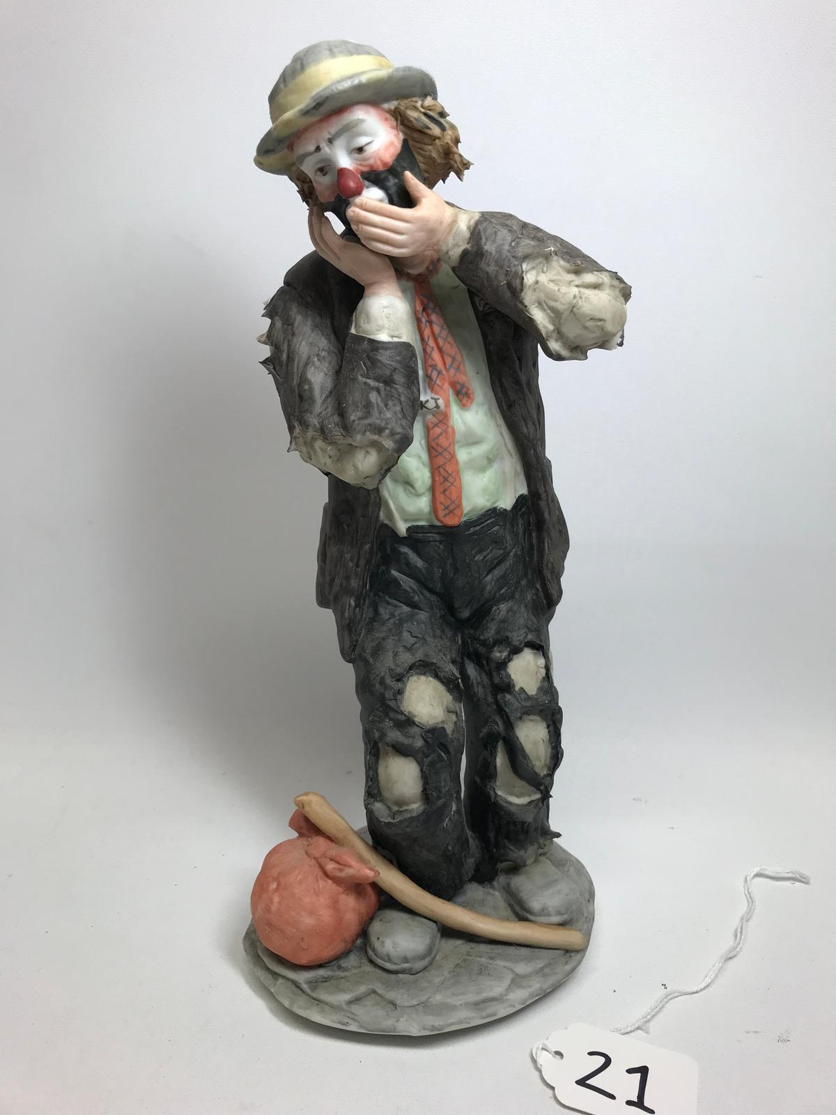 "The Toothache" 11"T.Clown Figurine From The Emmett Kelly, Jr. Signature Collection By Flambro