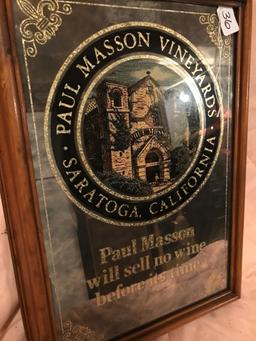 14" X 20" Paul Masson Wine Mirror
