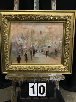 Original Oil Painting By Pat Whipp Titled "A Walk In The Park"