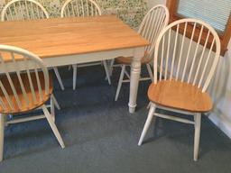 30" X 60" Farm Style Table and 6 Chairs