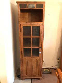 Oak 1-Door Utility/Storage Cabinet W/Lights