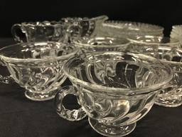 Fostoria "Colony" Pattern Dinnerware: (8) 7" Plates, (10) Saucers W/(6) Cups, Salt & Pepper, & Cream