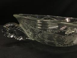 Fostoria "Mayflower" Pattern Serving Bowl Is 11" Diameter & 3.5"T.