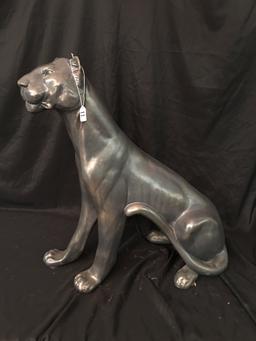 Ceramic Black Panther Is 30" Tall