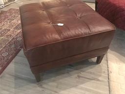 Leather Ottoman Is 27" x 27" x 17" Tall