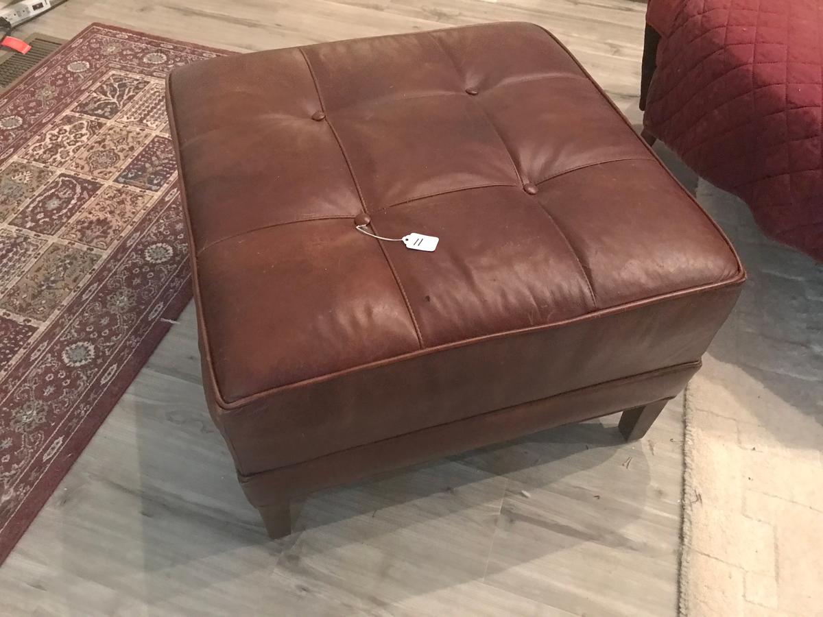 Leather Ottoman Is 27" x 27" x 17" Tall